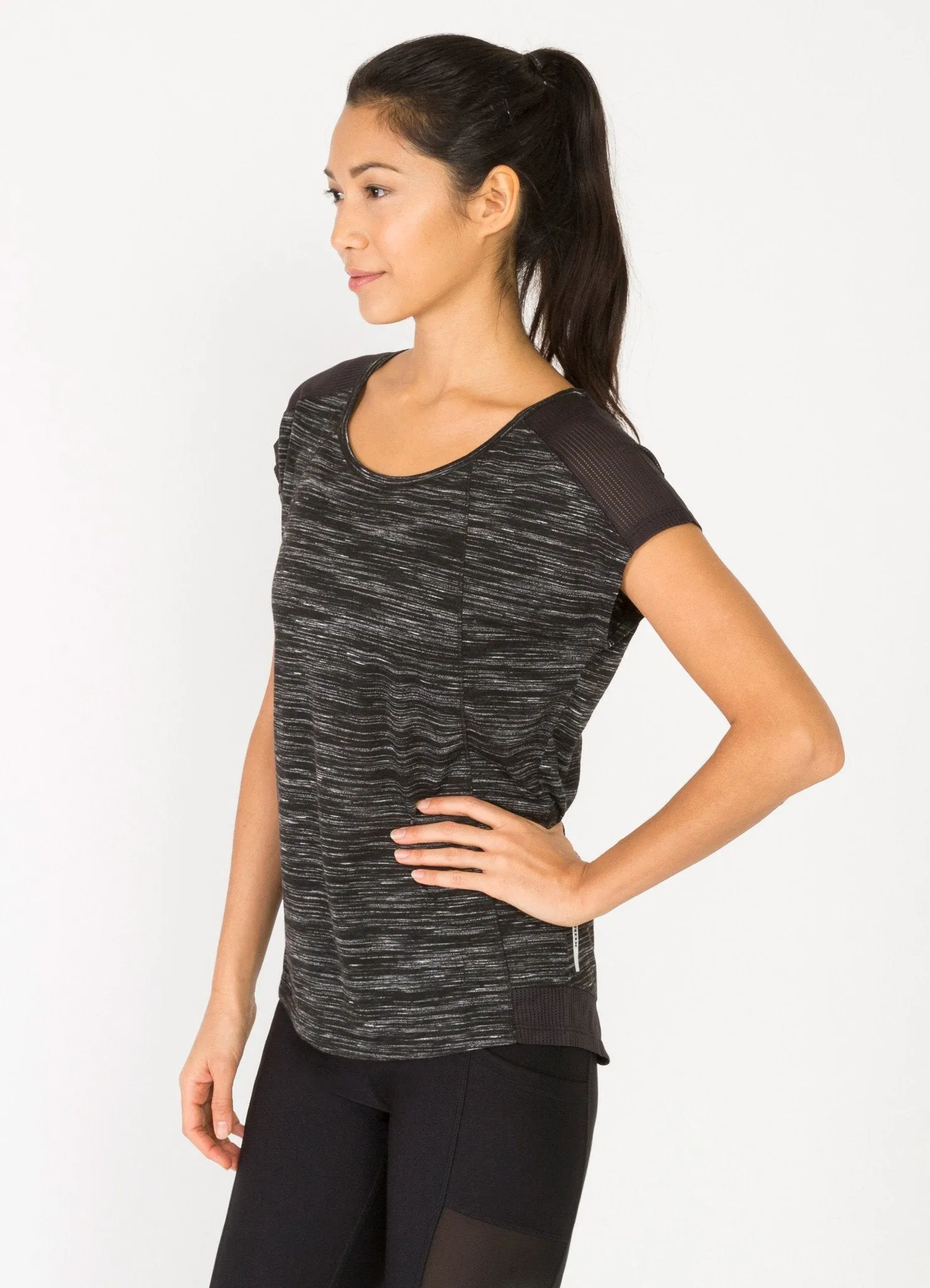 Stratus Open Scoopneck Mesh Insert Tee