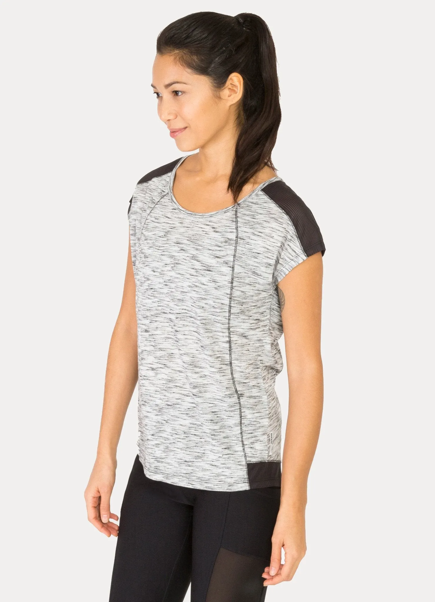 Stratus Open Scoopneck Mesh Insert Tee