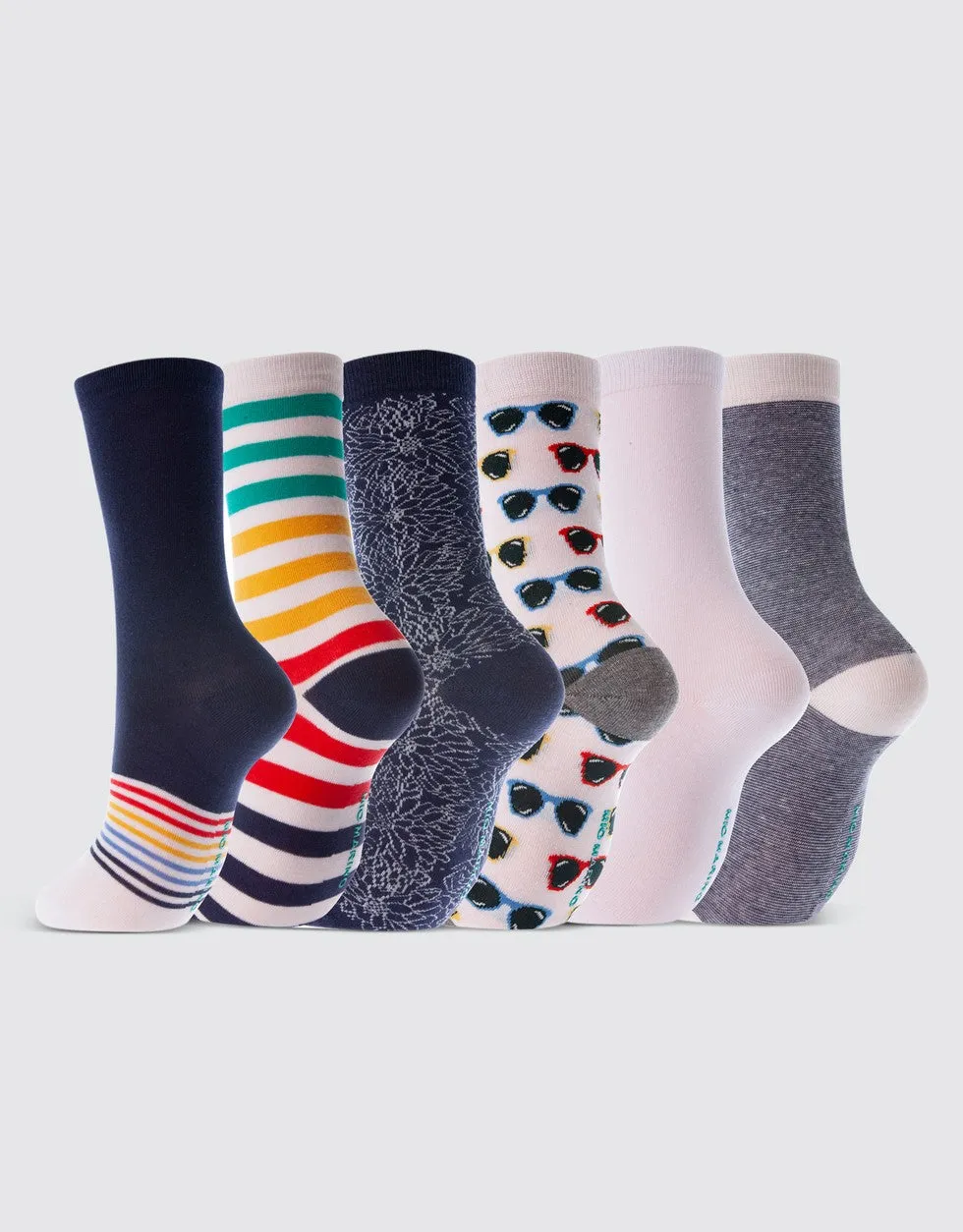 Summer Escapade Crew Socks 6 Pack