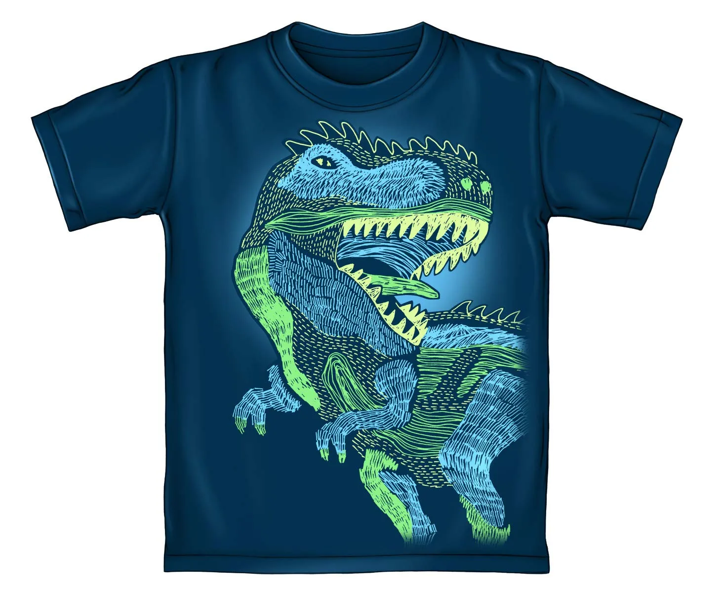 T-Rex Glow in The Dark Navy Youth Tee Shirt (Small 6/7