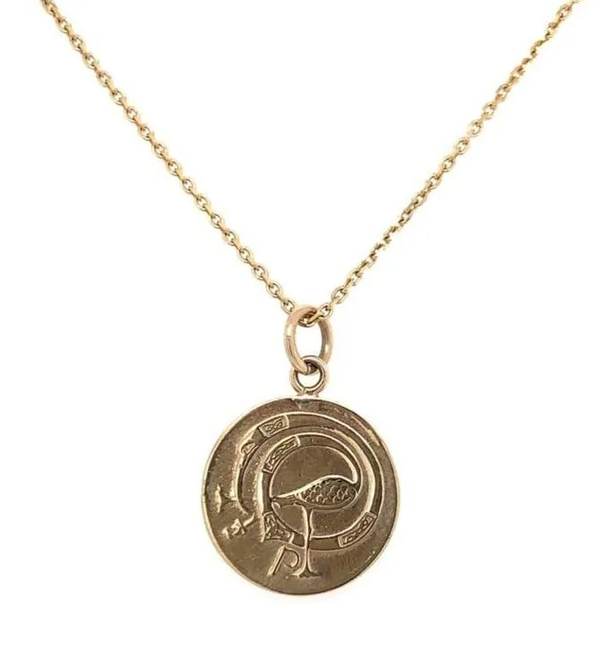 Tadgh Óg Solid 9ct Yellow Gold Haypenny Irish Coin Pendant