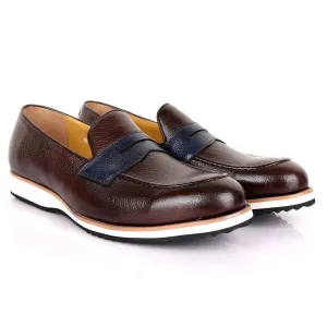 Terry Taylors Classic Coffee With Blue Leather Formal Shoe