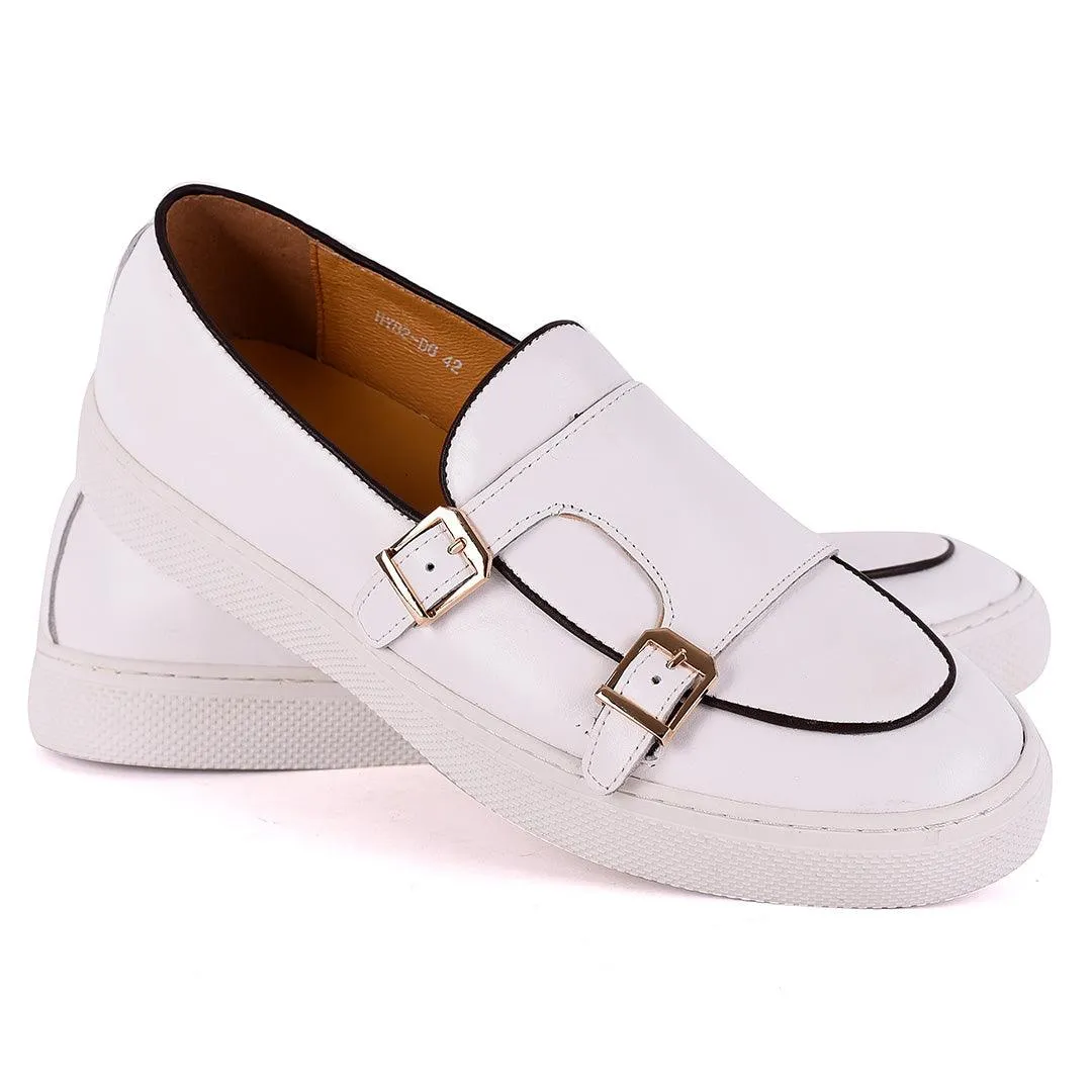 Terry Taylors Double Monk Strap Men's Sneaker Shoe- White