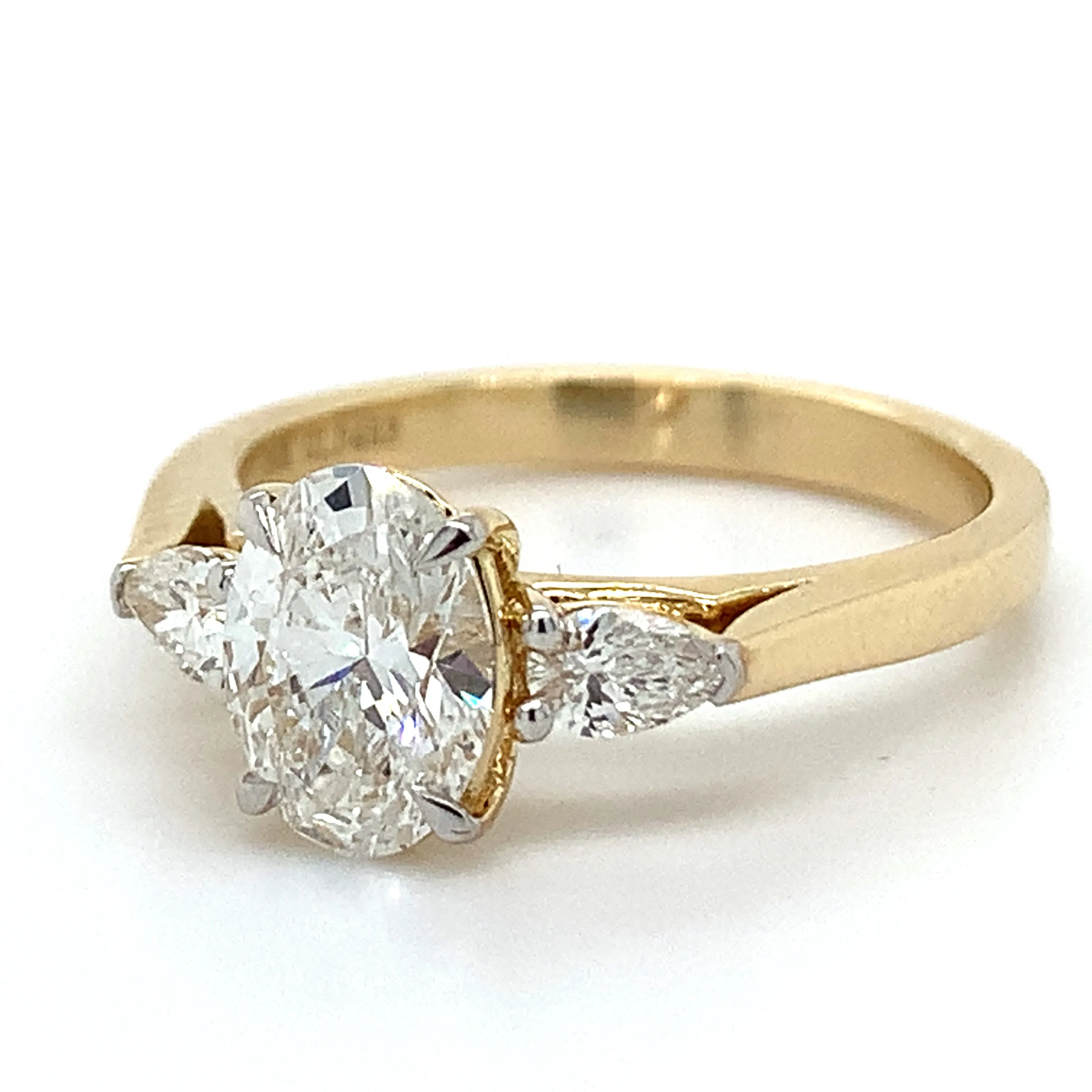 Tilly - 14ct Yellow Gold 1.25ct Laboratory Grown Oval Three Stone Engagement Ring