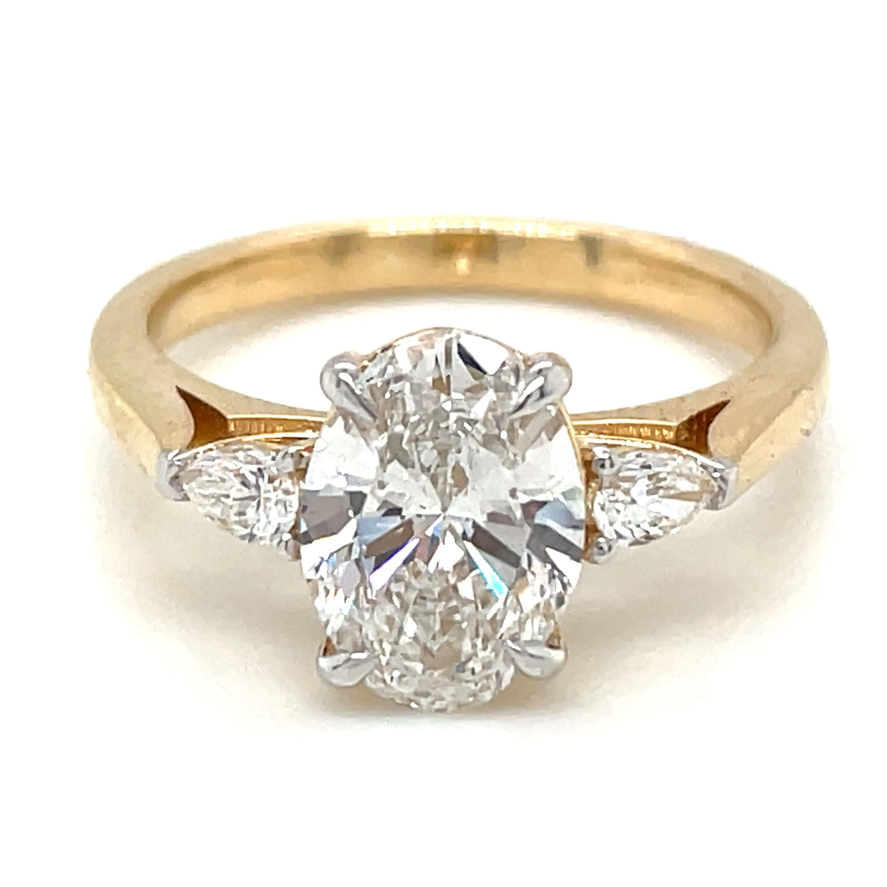 Tilly - 14ct Yellow Gold 1.68ct Laboratory Oval Three Stone Diamond Engagement Ring