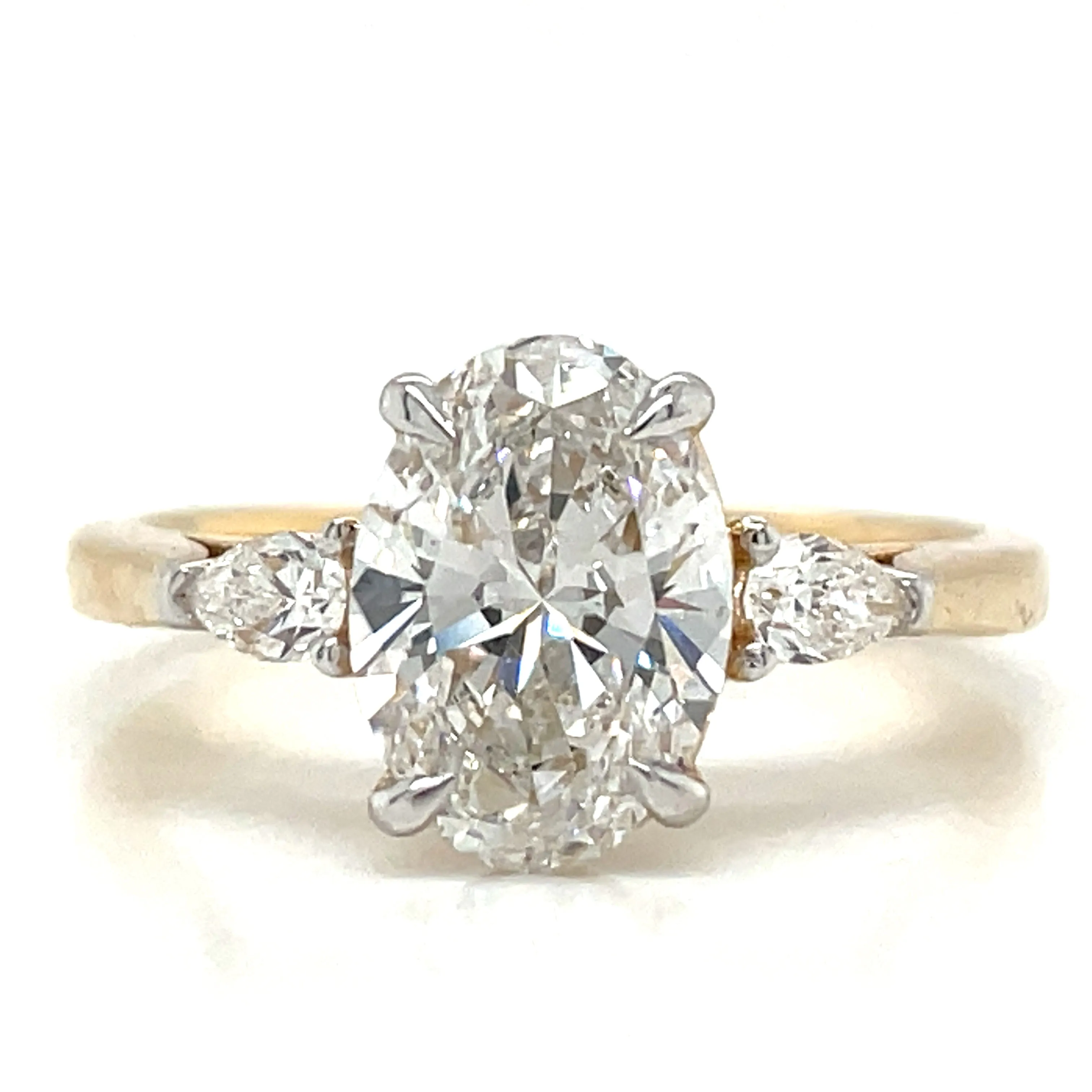 Tilly - 14ct Yellow Gold 1.69ct Laboratory Oval Three Stone Diamond Engagement Ring