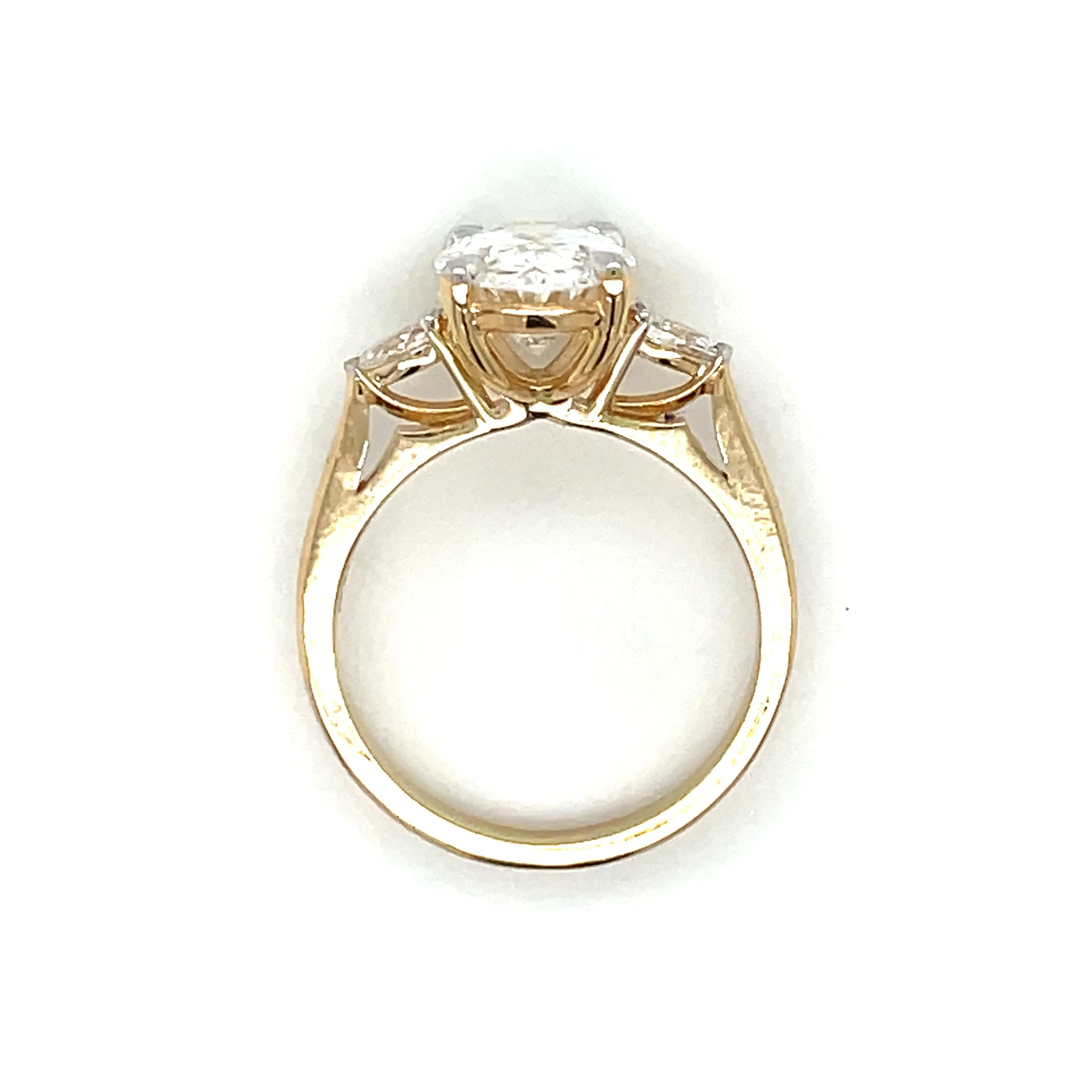 Tilly - 14ct Yellow Gold 2.68ct Laboratory Oval Three Stone Engagement Ring