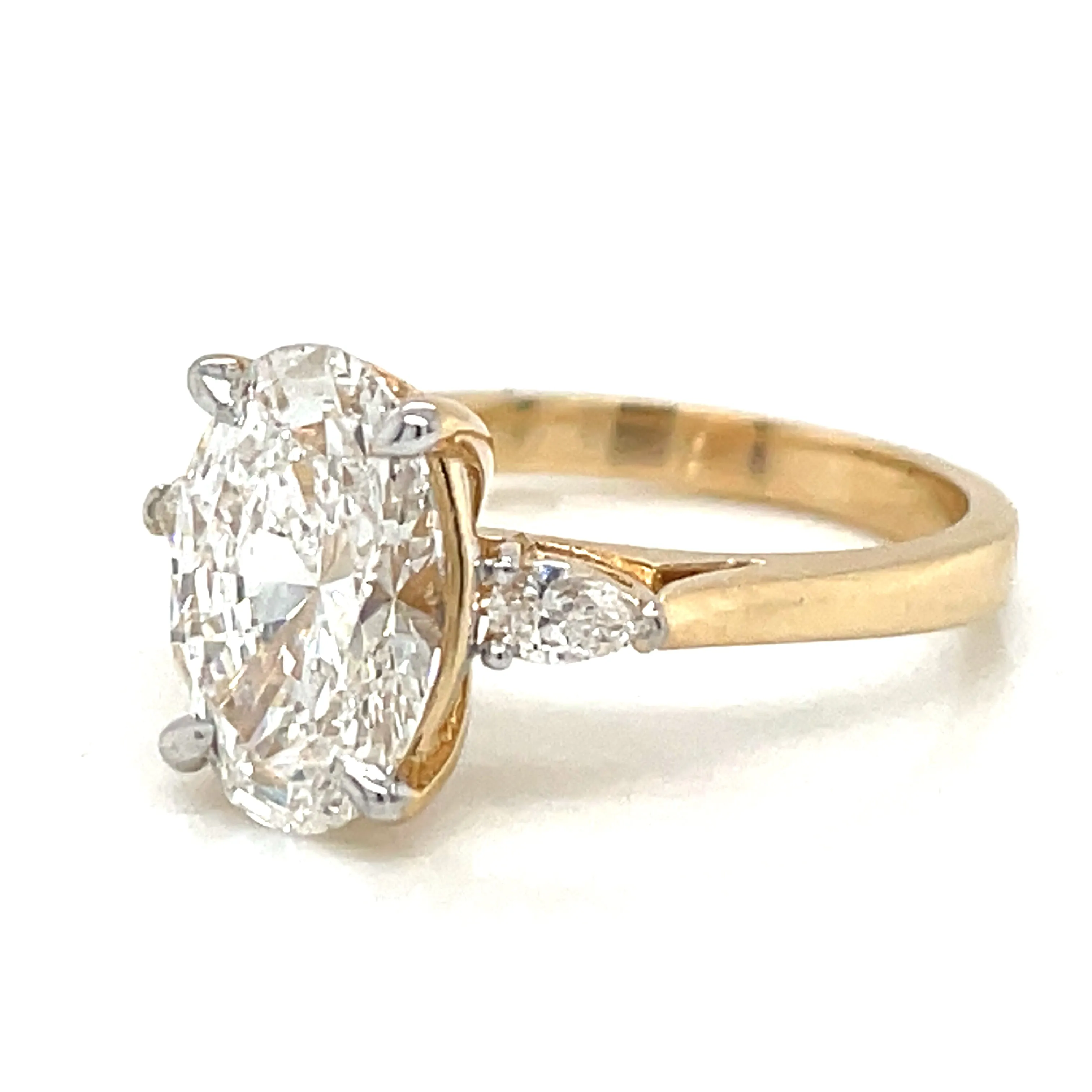 Tilly - 14ct Yellow Gold 2.68ct Laboratory Oval Three Stone Engagement Ring