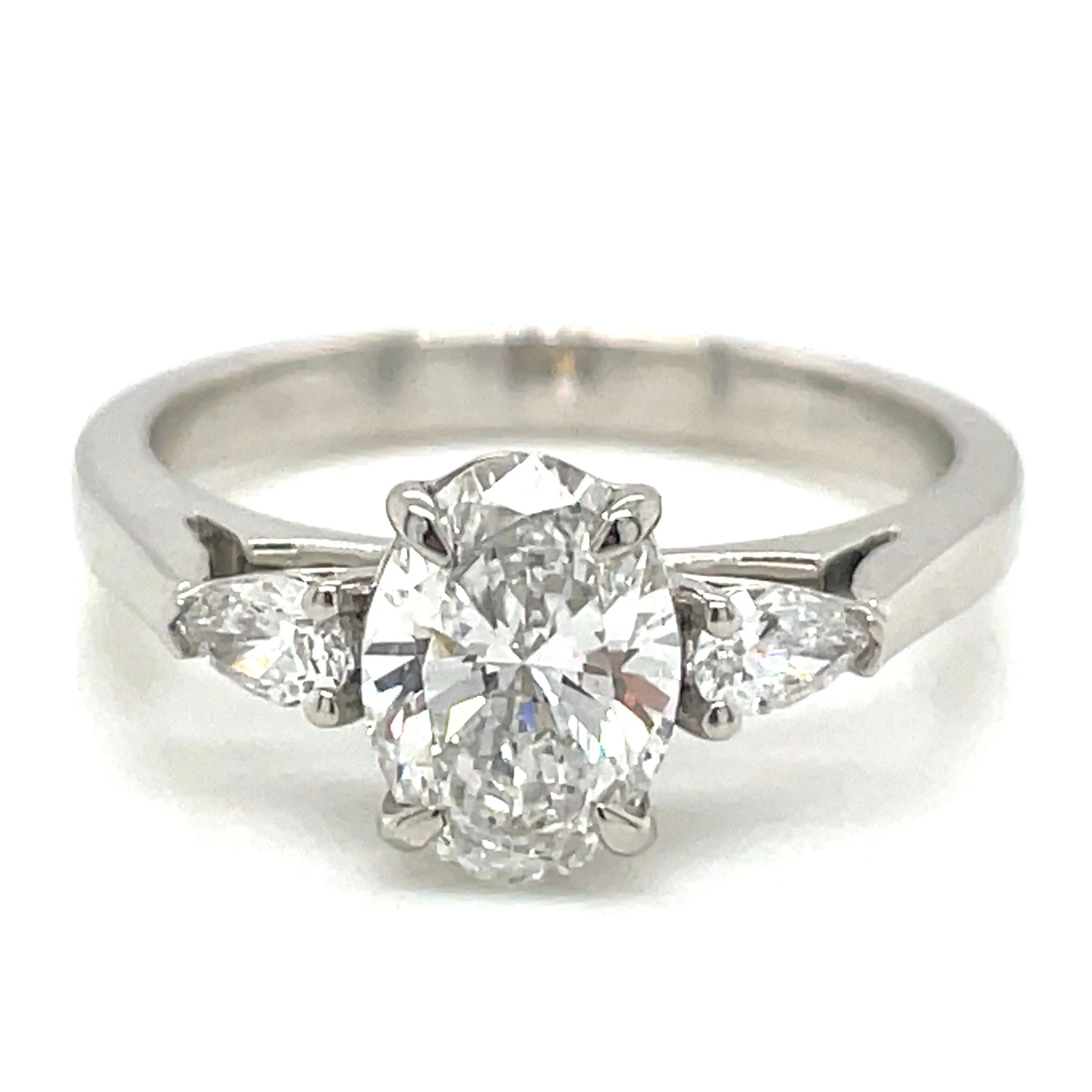 Tilly - Platinum 1.16ct Laboratory Oval Three Stone Engagement Ring