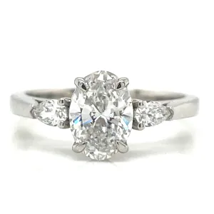 Tilly - Platinum 1.16ct Laboratory Oval Three Stone Engagement Ring