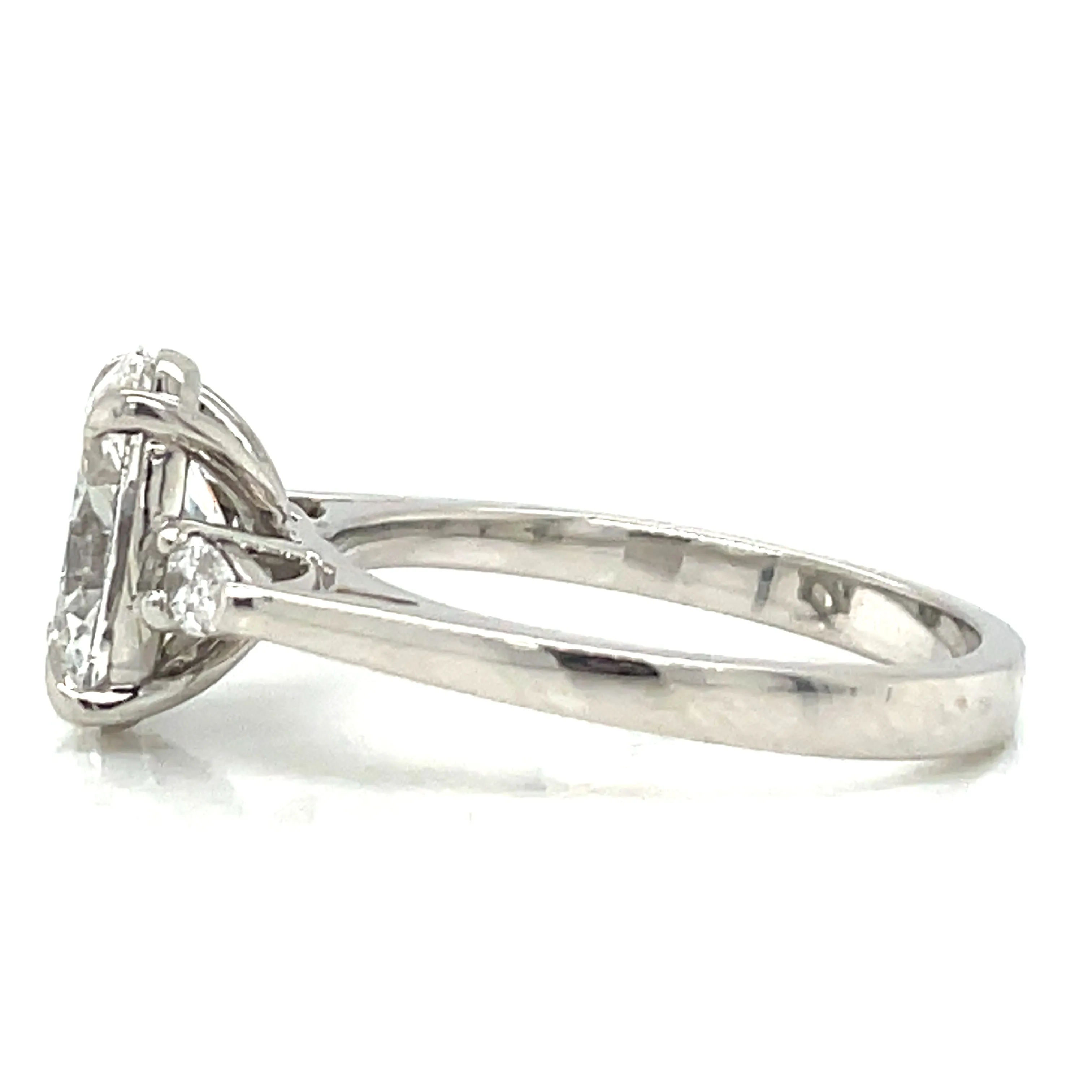 Tilly - Platinum 2.20ct Laboratory Oval Three Stone Engagement Ring