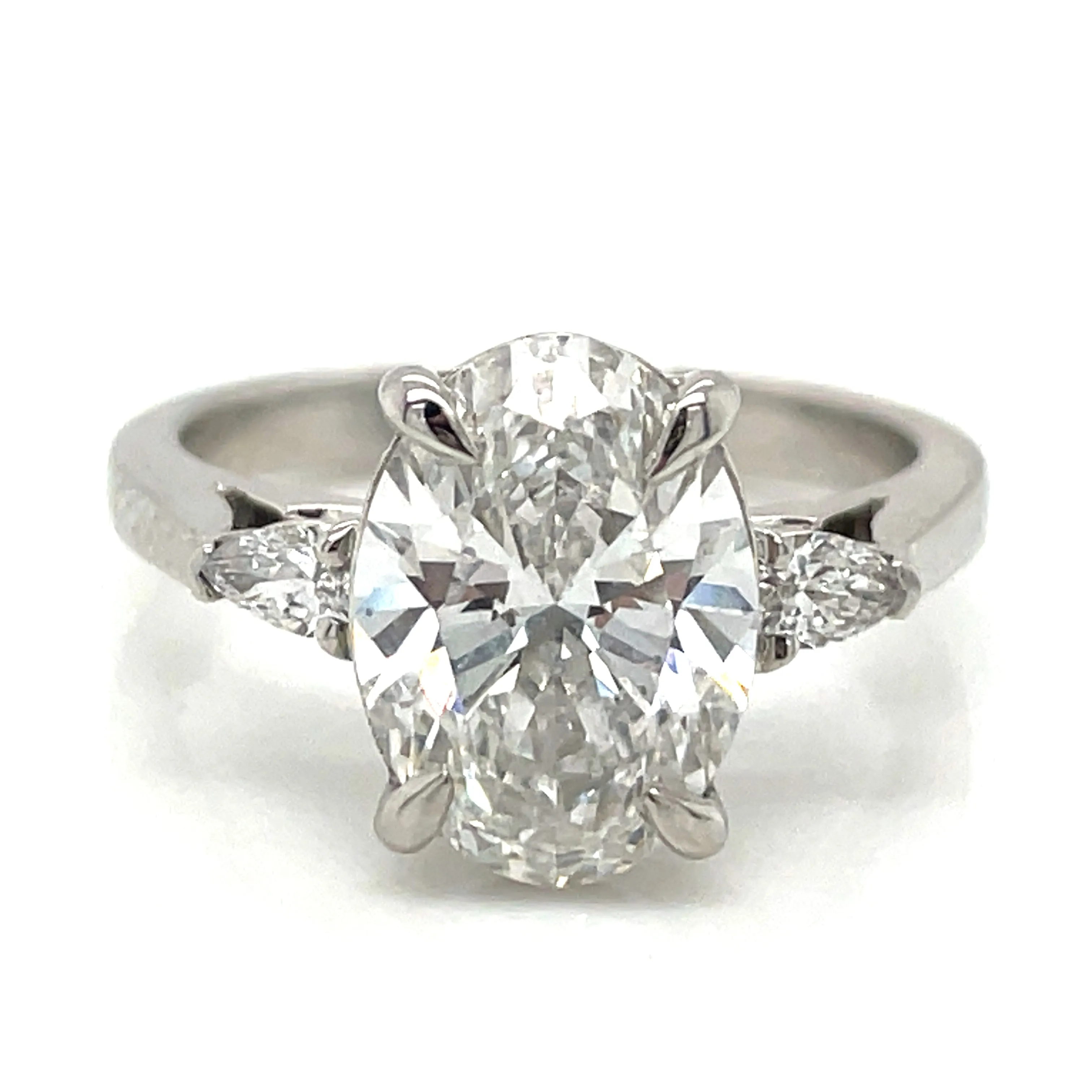 Tilly - Platinum 2.70ct Laboratory Oval Three Stone Engagement Ring