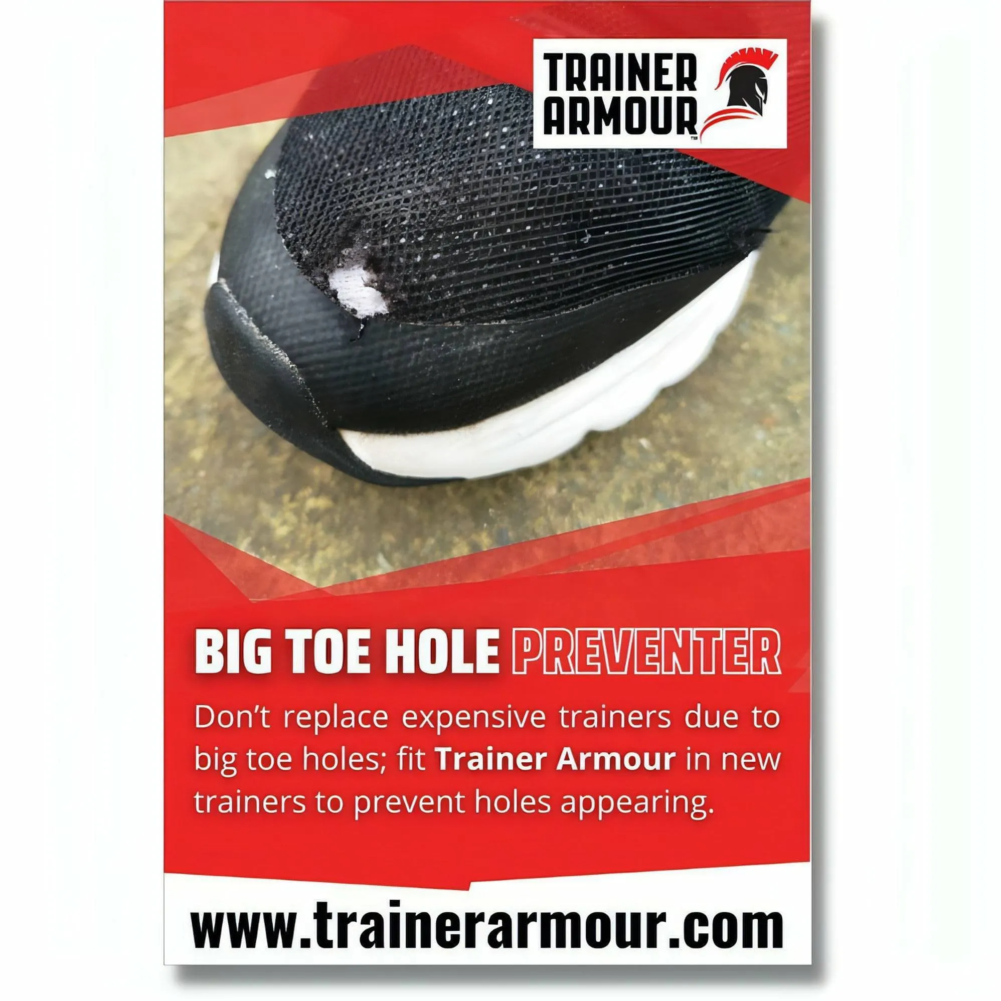 Trainer Armour Big Toe Hole Preventer Patches - White