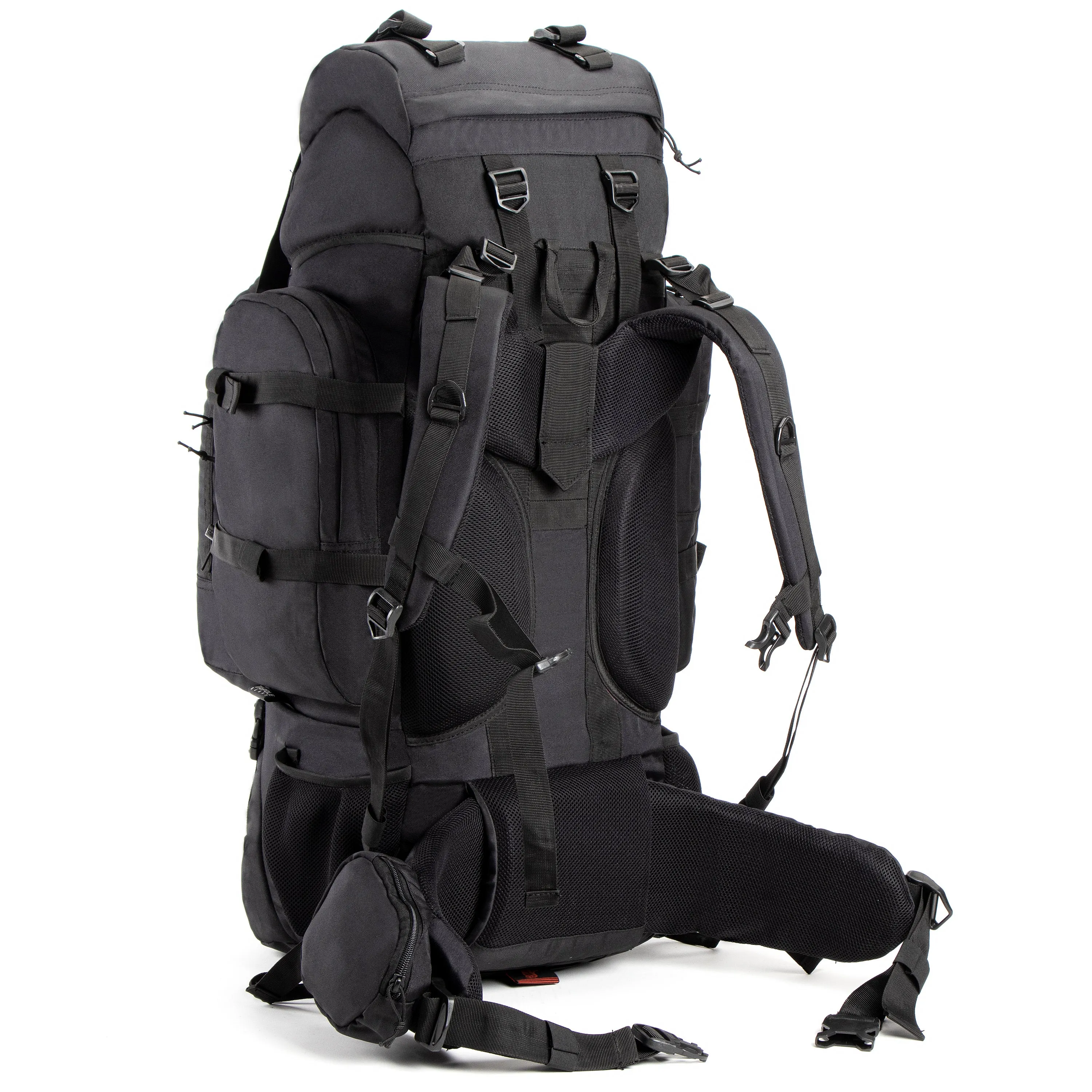 Tripole Colonel Metal Frame Rucksack with Detachable Bag & Rain Cover for Trekking & Travelling | Men & Women | 3 Year Warranty | Black | 80 Litre