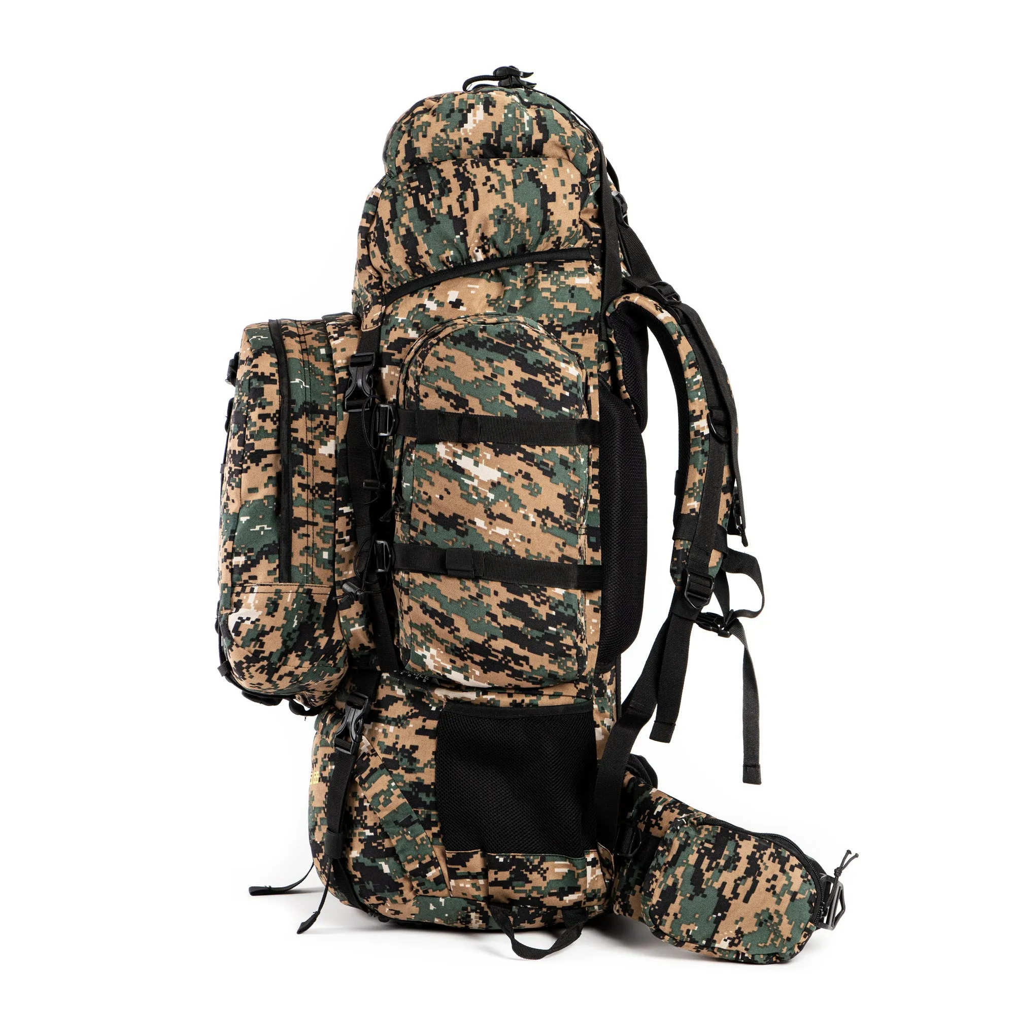 Tripole Colonel Metal Frame Rucksack with Detachable Bag & Rain Cover for Trekking & Travelling | Men & Women | 3 Year Warranty | Digital Camouflage | 85 Litre