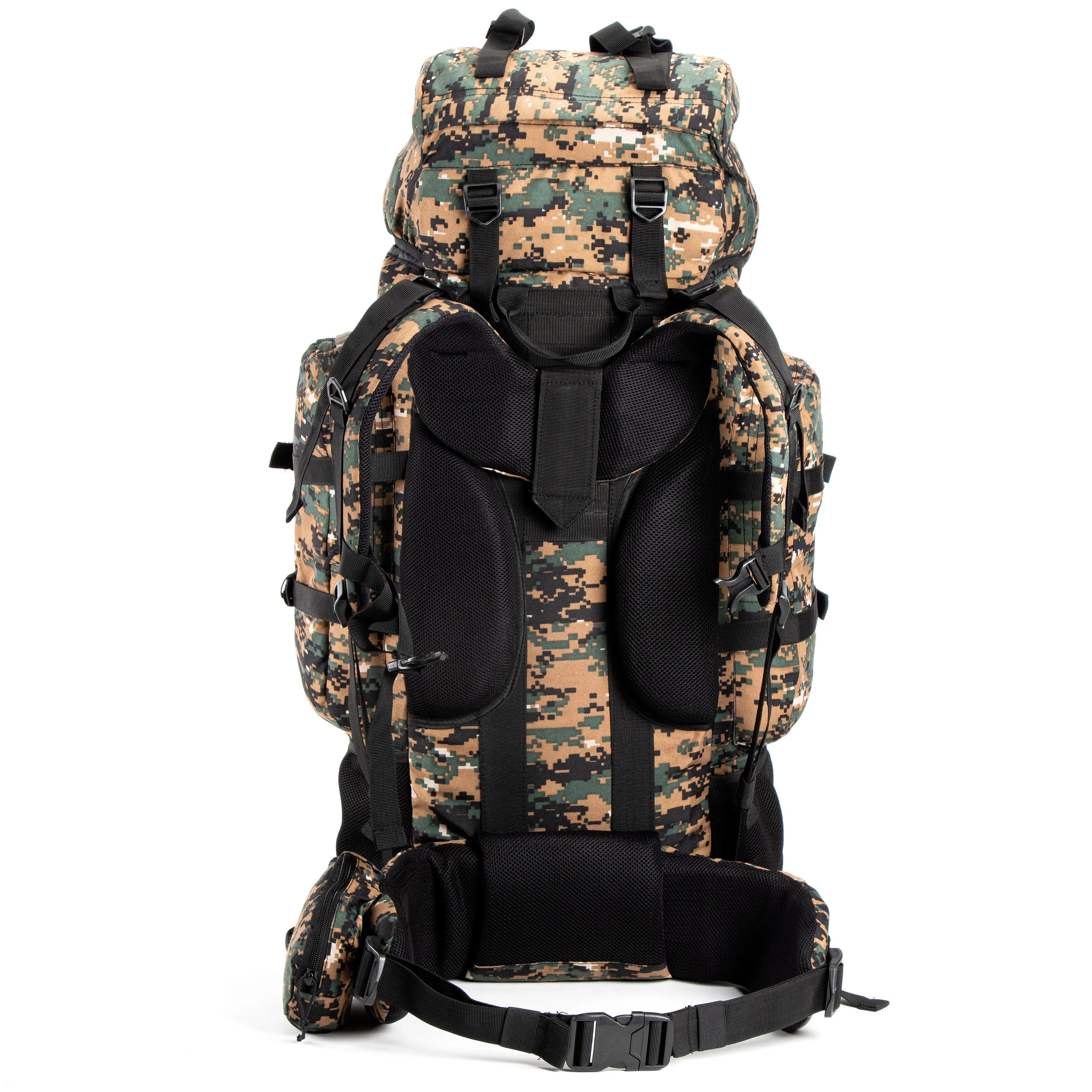 Tripole Colonel Metal Frame Rucksack with Detachable Bag & Rain Cover for Trekking & Travelling | Men & Women | 3 Year Warranty | Digital Camouflage | 85 Litre