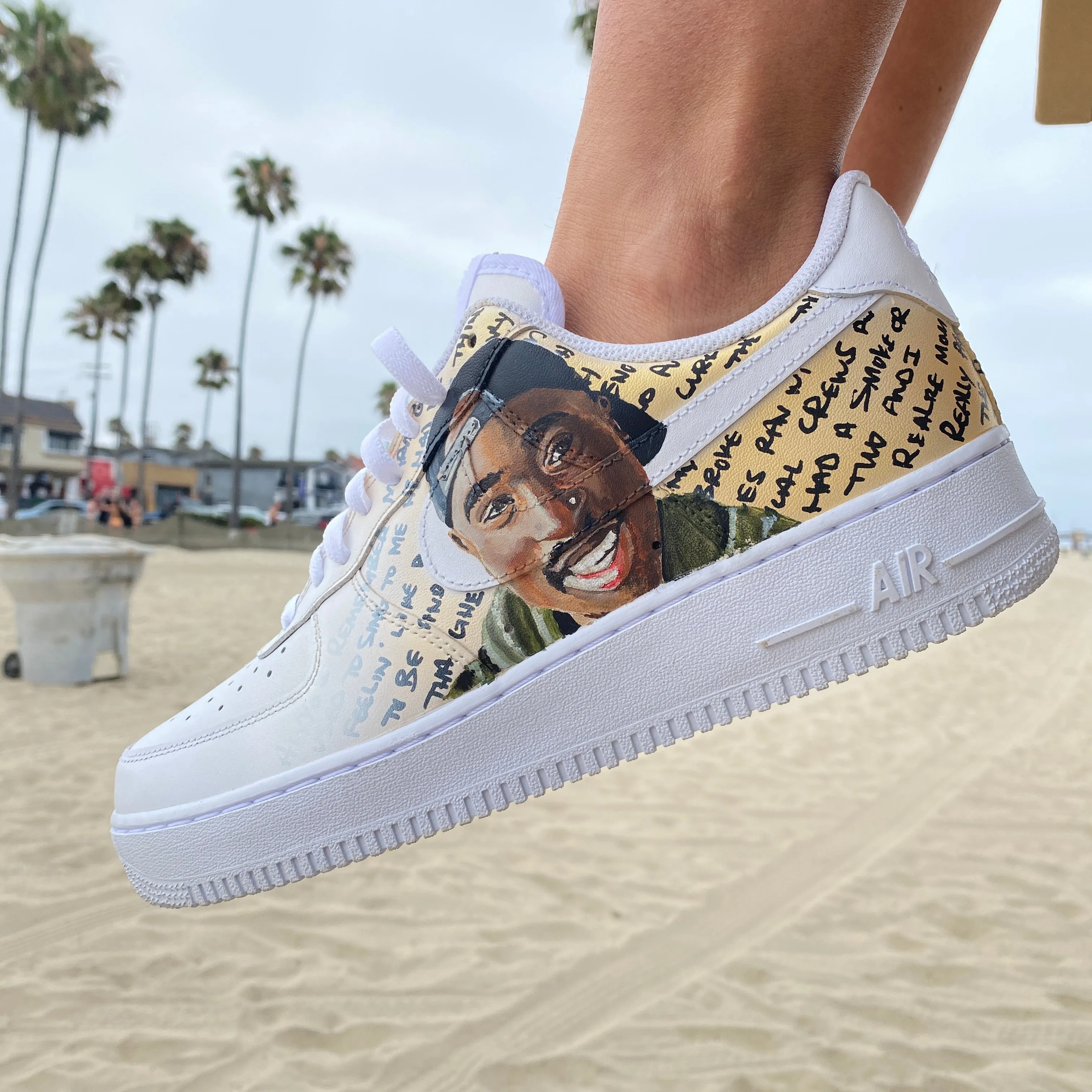 Tupac Portrait Nike Air Force 1s