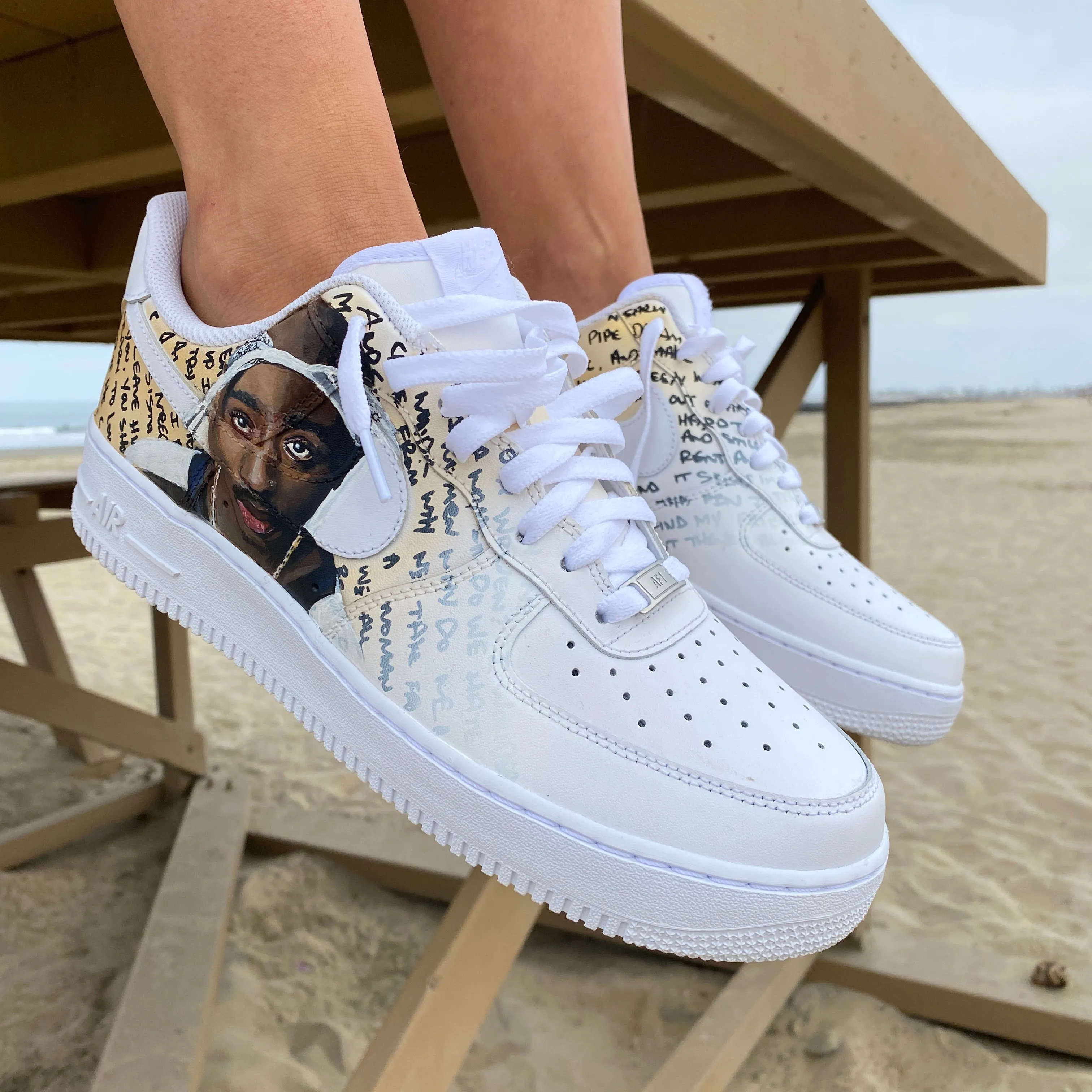 Tupac Portrait Nike Air Force 1s