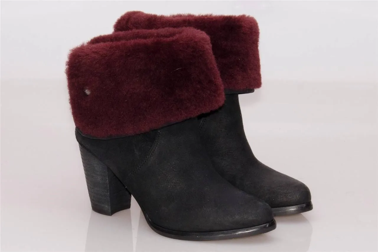 UGG LAYNA BLACK ANKLE BOOTS