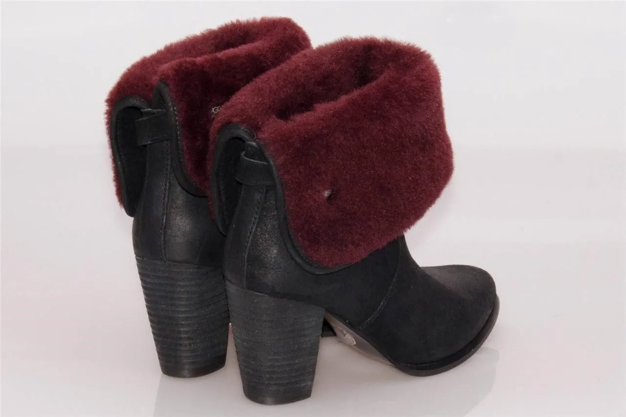 UGG LAYNA BLACK ANKLE BOOTS