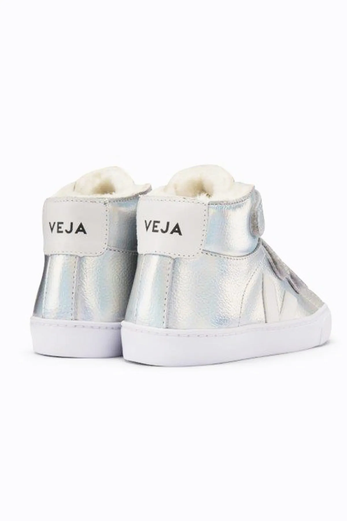 Veja Esplar Shearling High Top Kids Shoes - Silver