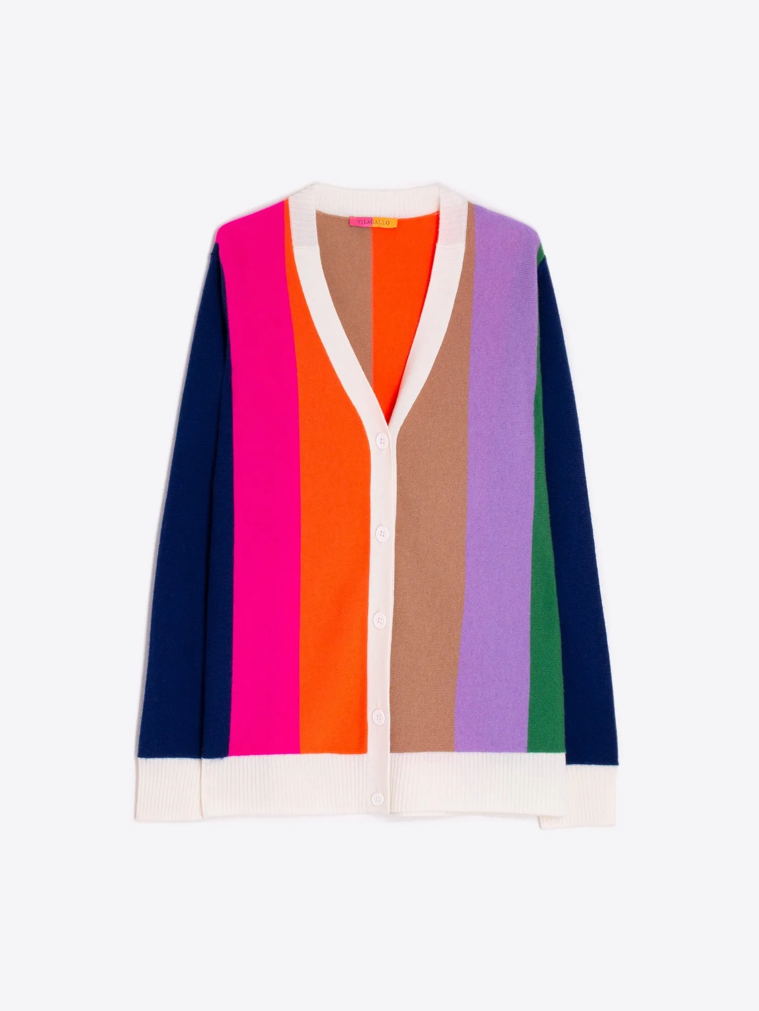 Vilagallo Alina Multi-colour Striped Knit Cardigan