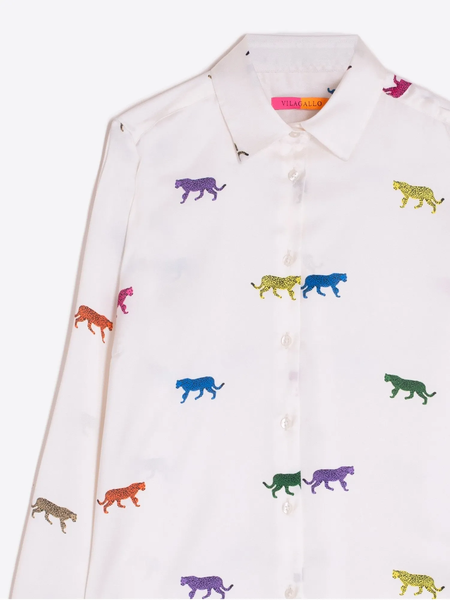 Vilagallo Leopard Print Shirt Off-white