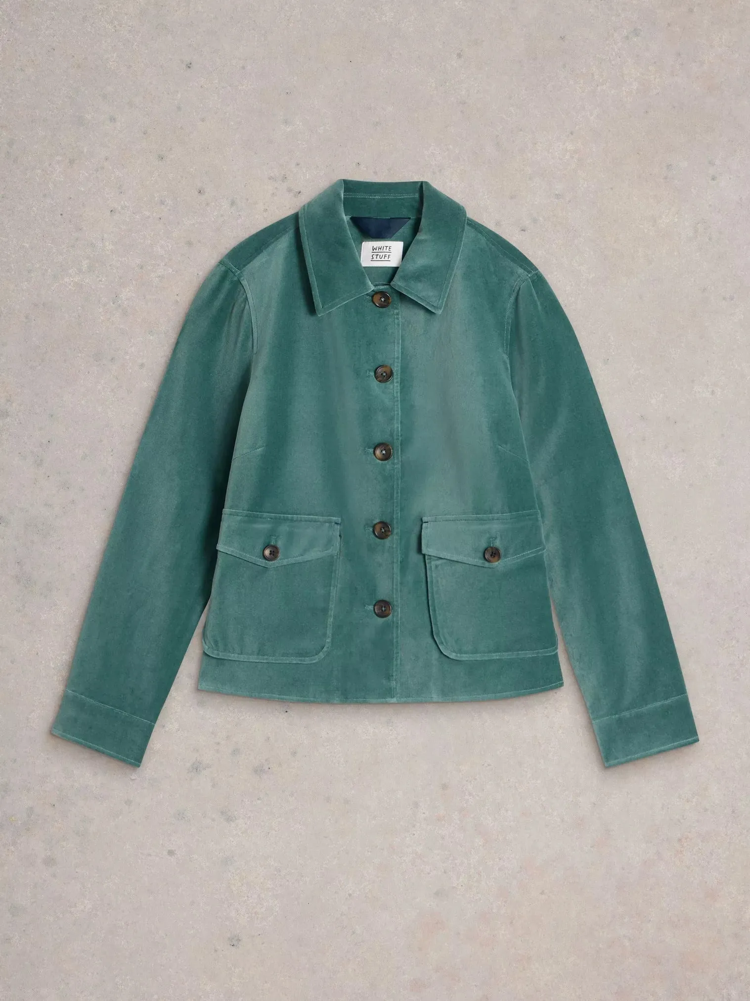 White Stuff Amelia Velvet Jacket Dus Green