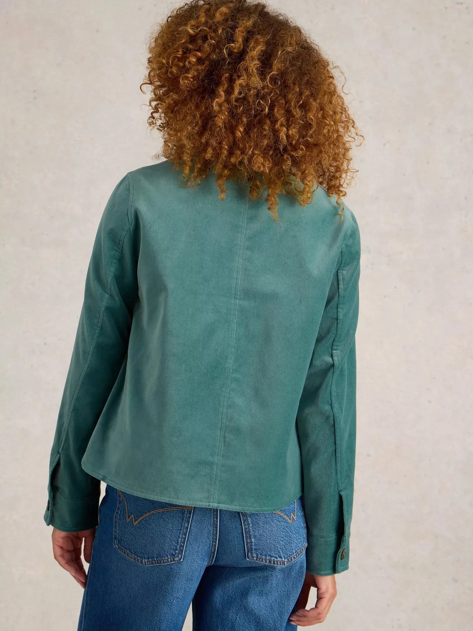 White Stuff Amelia Velvet Jacket Dus Green