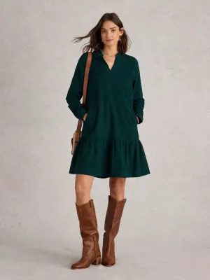 White Stuff Daria Cord Dress Dark Green