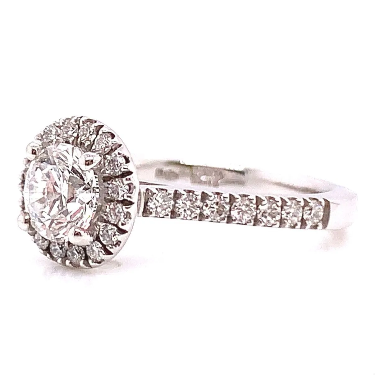 Willow Platinum Round Brilliant Halo Earth Grown Diamond Engagement Ring