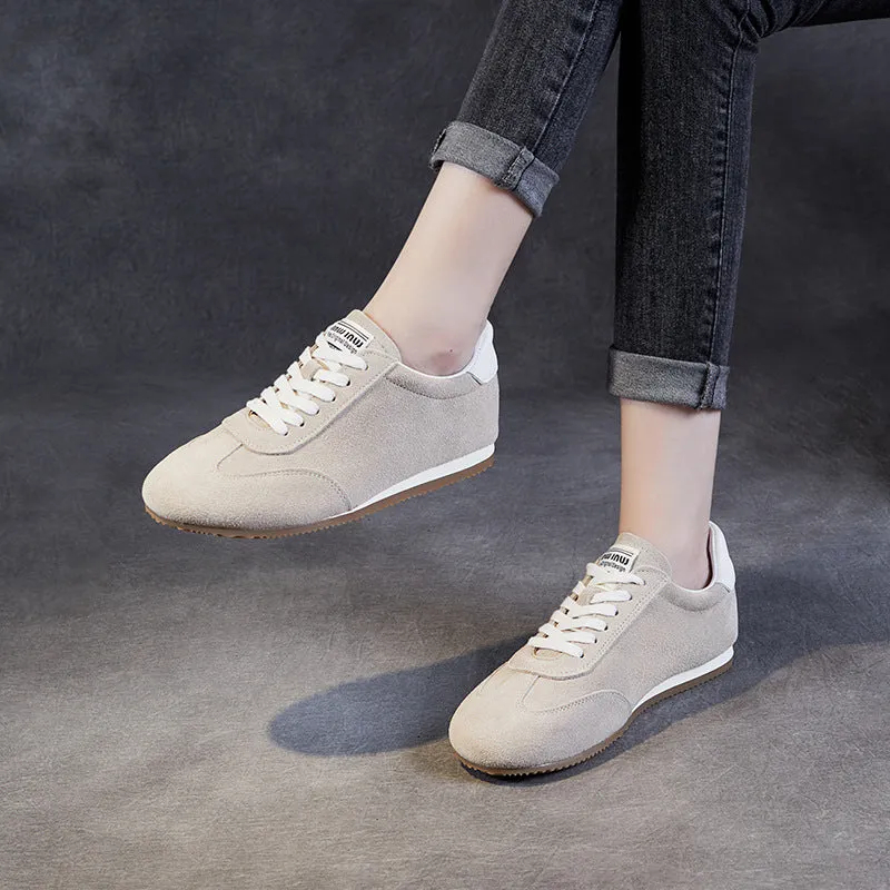 Women Minimalism Suede Retro Training Casual Shoes