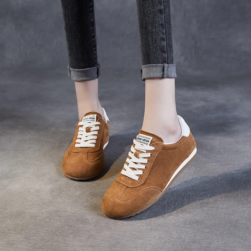 Women Minimalism Suede Retro Training Casual Shoes