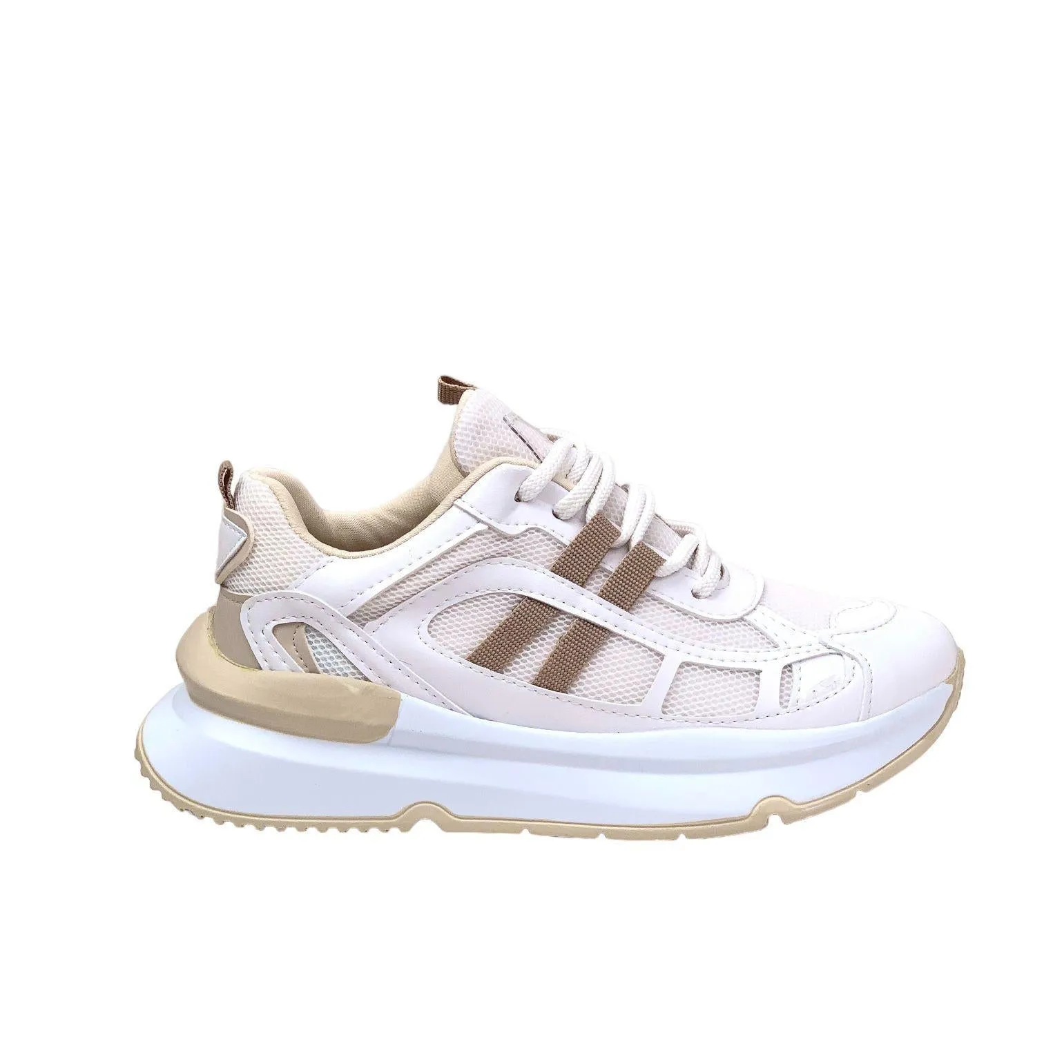 Women's Osdan White Mink Daily Sports Shoes Sneaker 4 cm