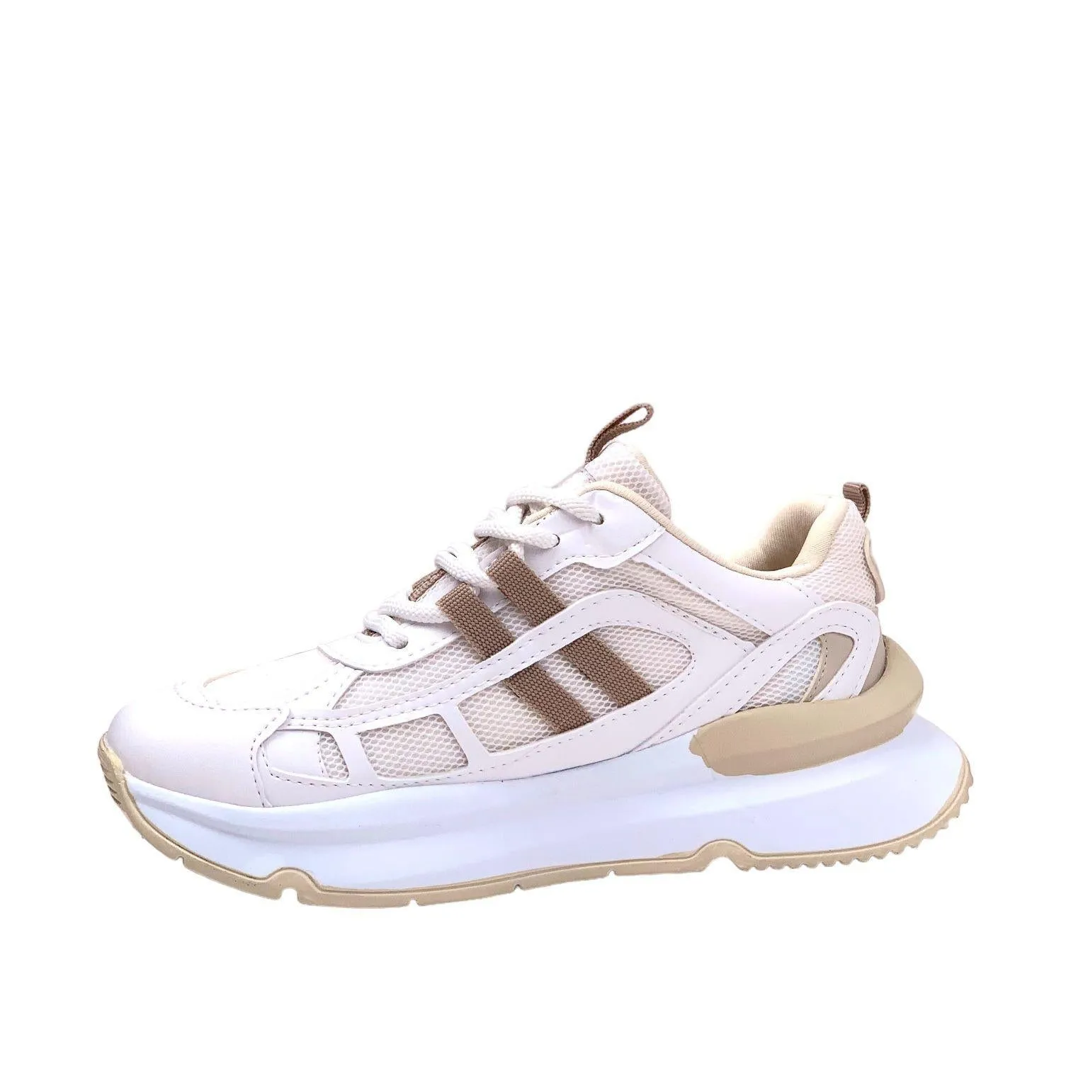 Women's Osdan White Mink Daily Sports Shoes Sneaker 4 cm