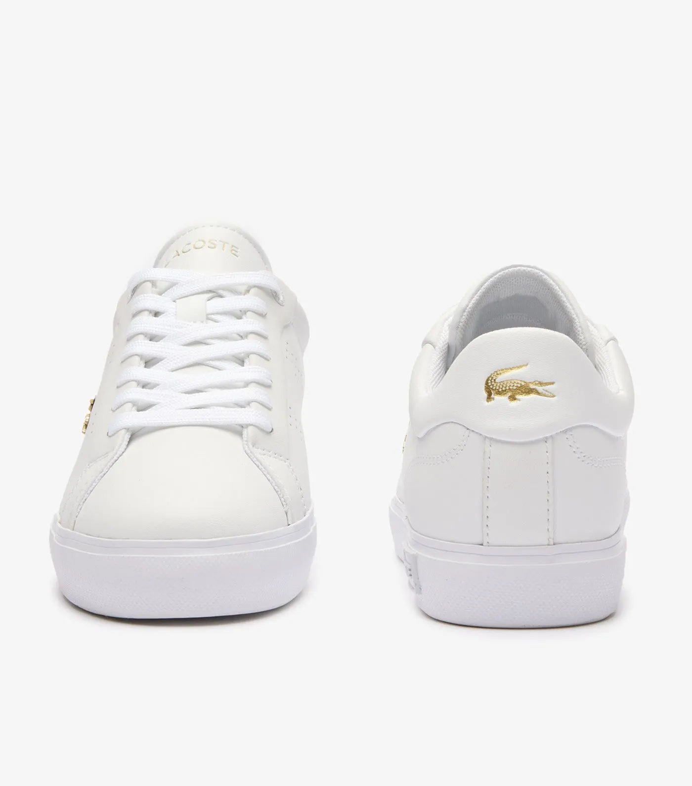 Women's Powercourt 2.0 Leather Trainers White/Gold