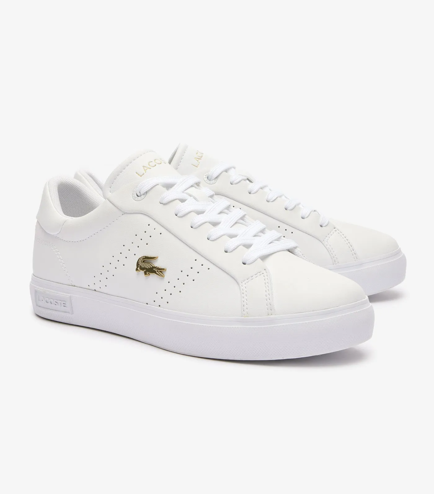 Women's Powercourt 2.0 Leather Trainers White/Gold